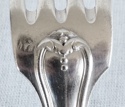 Louis XVI style cutlery set in solid silver for 12 people - 24 pieces - Minerva hallmark