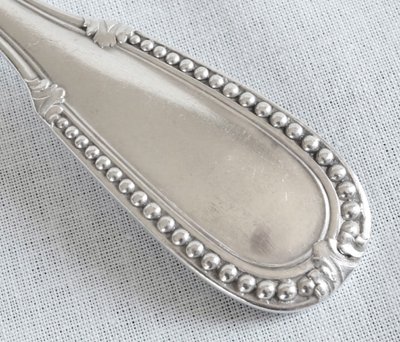 Louis XVI style cutlery set in solid silver for 12 people - 24 pieces - Minerva hallmark