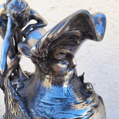 Dans Le Goût De Kayserzinn, Aiguière En étain, Art Nouveau, Fin XIXème Debut XXème Siècle