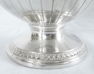 Lapparra: Empire style solid silver teapot - Minerva hallmark - 664g