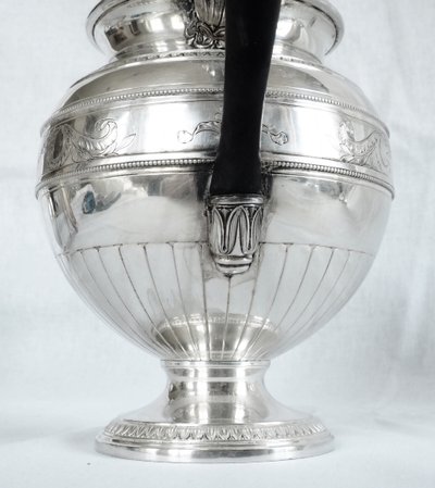 Lapparra: Empire style solid silver teapot - Minerva hallmark - 664g