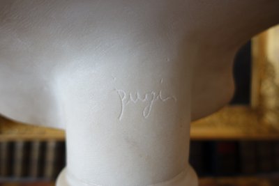 Busto neoclassico di donna in stile antico - marmo scolpito - 47,5 cm