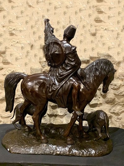 Bronzo orientalista di grandi dimensioni 97x90 cm, inizio XX secolo, M. Arthur WAAGEN 1833/1898