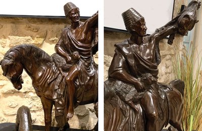 Bronzo orientalista di grandi dimensioni 97x90 cm, inizio XX secolo, M. Arthur WAAGEN 1833/1898