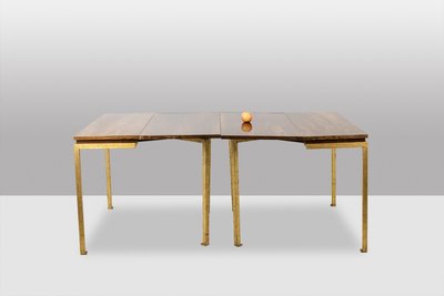 Maison Jansen. Pair of gilded iron console tables. Circa 1970. LS63551756U