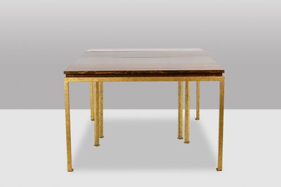 Maison Jansen. Pair of gilded iron console tables. Circa 1970. LS63551756U