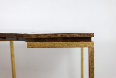 Maison Jansen. Pair of gilded iron console tables. Circa 1970. LS63551756U