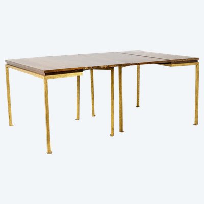 Maison Jansen. Pair of gilded iron console tables. Circa 1970. LS63551756U