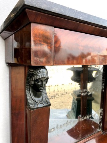 Console En Acajou Et Marbre « retour D’Égypte ». Empire, XIXe Siècle