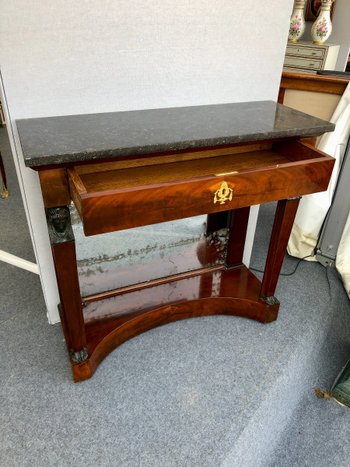 Console En Acajou Et Marbre « retour D’Égypte ». Empire, XIXe Siècle