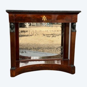 Console En Acajou Et Marbre « retour D’Égypte ». Empire, XIXe Siècle
