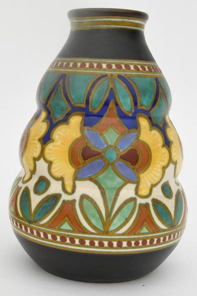Pair of Gouda vases