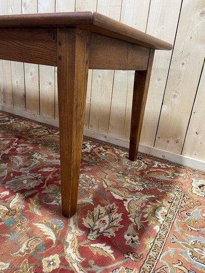 Table de ferme en chêne parqueté 