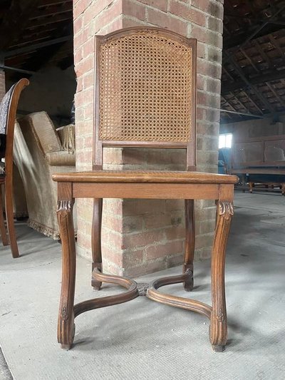 Suite of 6 Louis XIV style chairs in cannia