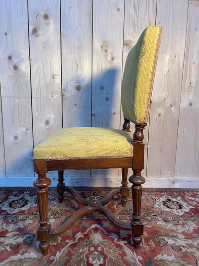 Continuation of 6 Napoleon III chairs in walnut and fabric