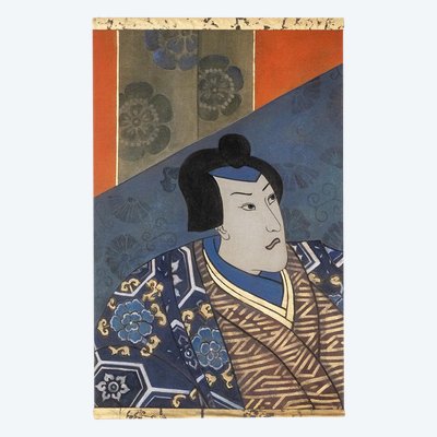 Toile peinte représentant un samouraï japonais. Contemporain. LS6341678U