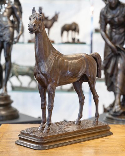 Scultura - Il cavallo di caolino, Alfred Dubucand (1828 - 1894) - Bronzo