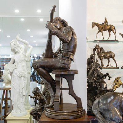 Scultura - Oysel Il Trovatore, Emile Boisseau (1842-1923) - Bronzo