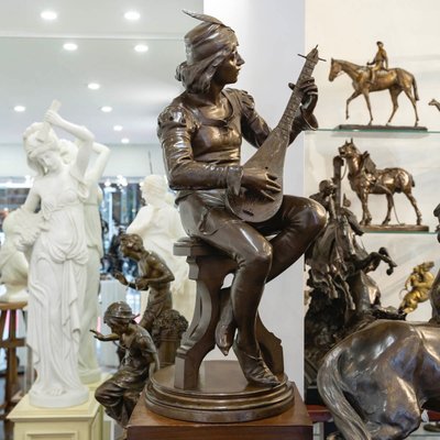 Scultura - Oysel Il Trovatore, Emile Boisseau (1842-1923) - Bronzo