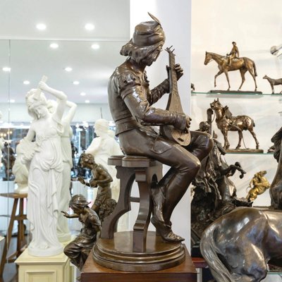 Scultura - Oysel Il Trovatore, Emile Boisseau (1842-1923) - Bronzo