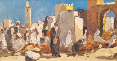 20th Century French School - Market Scene in North Africa