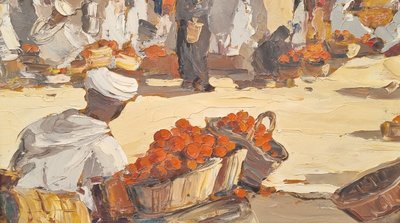 20th Century French School - Market Scene in North Africa