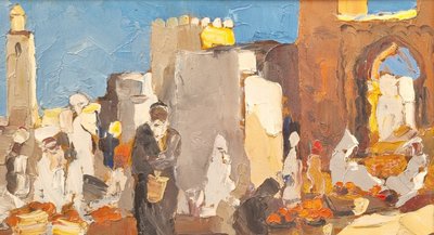 20th Century French School - Market Scene in North Africa
