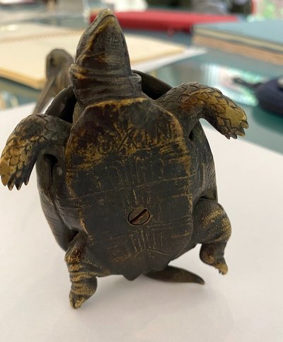 Augustin CAIN (1822-1894) "Turtle, Snake and Wader" in bronze