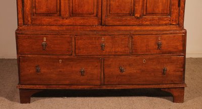 Buffet 2 Corps Dit Cupboard En Chêne - 18° Siècle