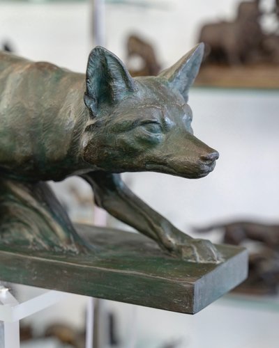 Sculpture - Le Renard , Henri Bargas - Terre Cuite