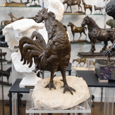 Sculpture - Le Coq , Victor Rousseau (1865-1954) - Bronze