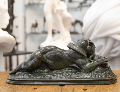 Sculpture - Tiger Devouring A Gharial , Antoine-louis Barye (1795-1875) - Bronze