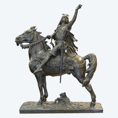 Scultura - Clovis Vainqueur, Édouard Drouot (1859-1945) - Bronzo