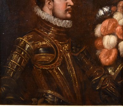 Portrait De Chevalier En Armure, Ecole Vénitienne Début XVIIe Siècle