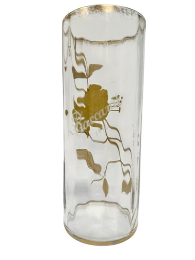 Baccarat - Vaso con decoro floreale dipinto in oro
