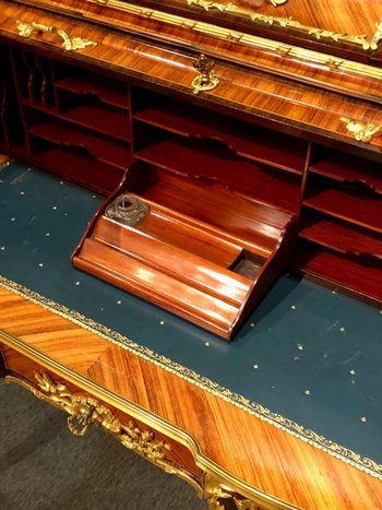 Bureau Cylindre De Milieu, Circa 1830. Estampille De Charles-guillaume Winckelsen (1812 - 1871)