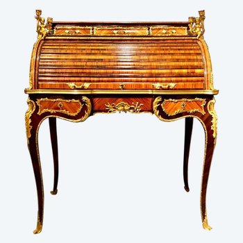 Bureau Cylindre De Milieu, Circa 1830. Estampille De Charles-guillaume Winckelsen (1812 - 1871)