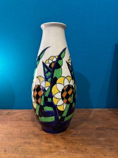 Keramis - Art Deco Vase - Floral Pattern