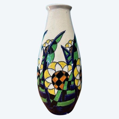 Keramis - Art Deco Vase - Floral Pattern