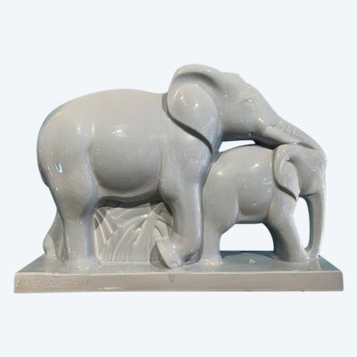 Charles Lemenceau (1905-1980) - Elefante e il suo cucciolo 