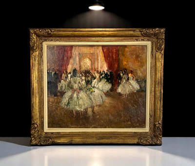 MARCEL COSSON 1878–1956, Gemälde auf Holzplatte „Opernszene“, gut gerahmt