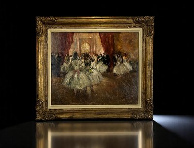 MARCEL COSSON 1878–1956, Gemälde auf Holzplatte „Opernszene“, gut gerahmt