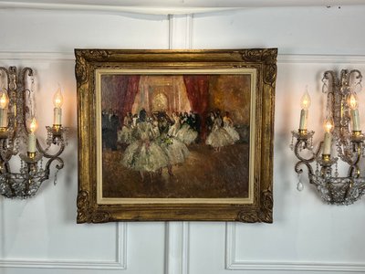 MARCEL COSSON 1878–1956, Gemälde auf Holzplatte „Opernszene“, gut gerahmt