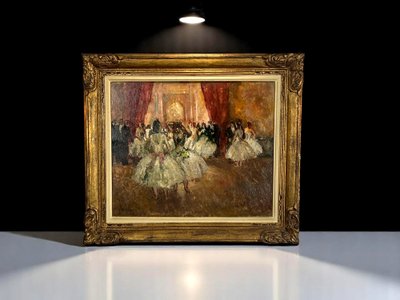 MARCEL COSSON 1878–1956, Gemälde auf Holzplatte „Opernszene“, gut gerahmt