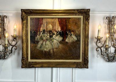 MARCEL COSSON 1878–1956, Gemälde auf Holzplatte „Opernszene“, gut gerahmt