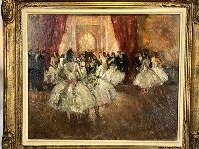 MARCEL COSSON 1878–1956, Gemälde auf Holzplatte „Opernszene“, gut gerahmt