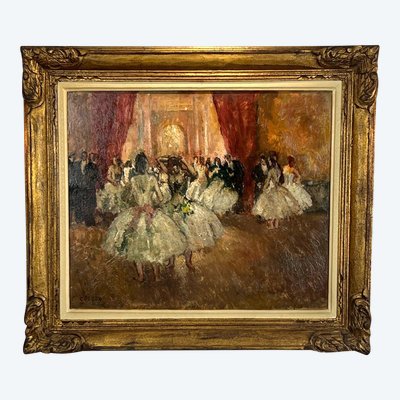 MARCEL COSSON 1878–1956, Gemälde auf Holzplatte „Opernszene“, gut gerahmt