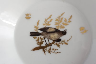 Brussels porcelain coffee service from the Directoire period: 6 bird cups