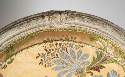 Denis Julienne, Master in 1775: Pair of Louis XVI Period Armchairs with Medallion Backs