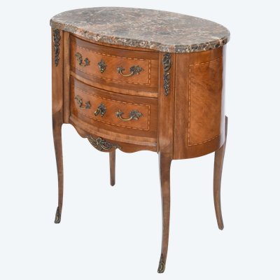 Petite commode de forme rognon de style Transition 